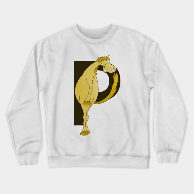 Pony Monogram Letter P Crewneck Sweatshirt by mailboxdisco